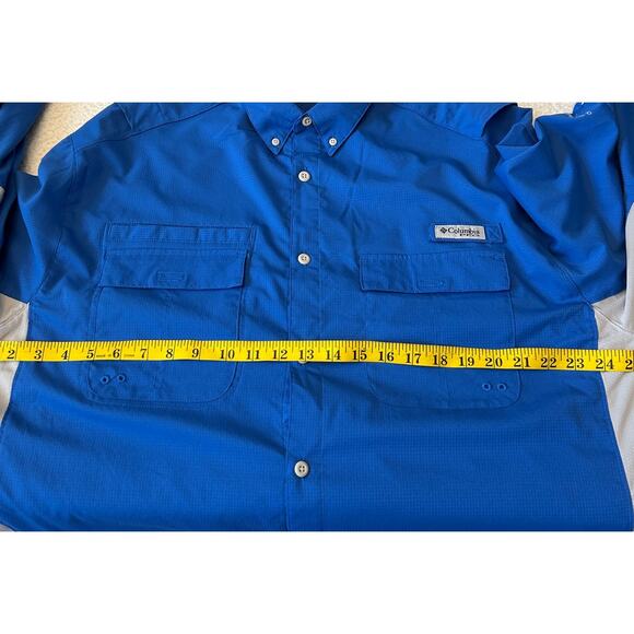 Columbia PFG Omni Freeze Shirt Men's Sz XL Blue/Gray Button Outdoor - Picture 3 of 8